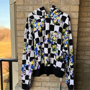 Off-White Check Floral Oversize Hoodie